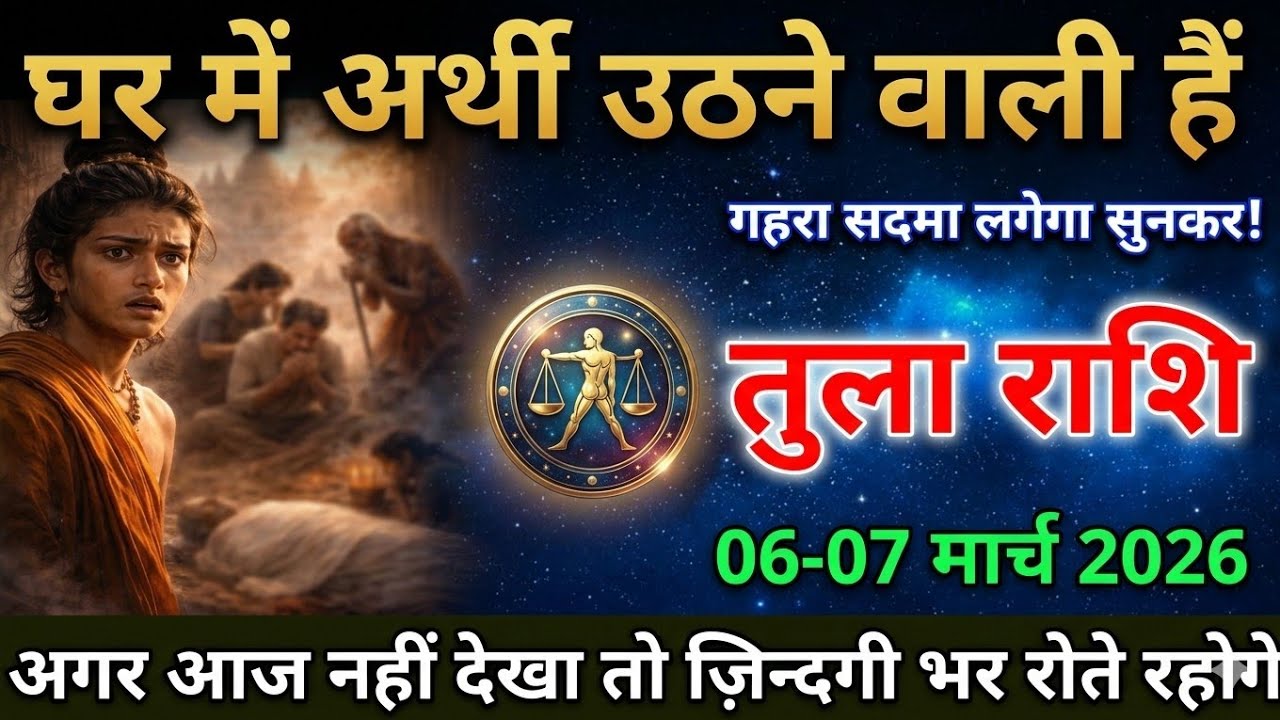 तुला राशि,06-07 मार्च 2026 गहरा सदमा लगेगा सुनकर घर में अर्थी उठने वाली हैं।