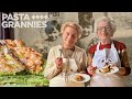 90yr old identical twins annita  maria make lasagna  pasta grannies