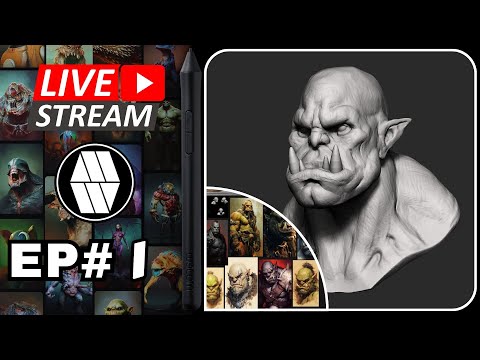 🔴live - Zbrush Sculpting Live Stream - #ep1