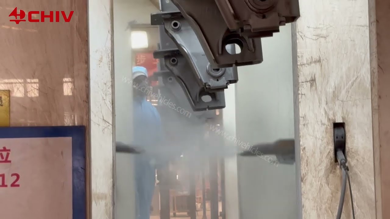 CHIV Parts Processing Workshop: Powder coating of semi trailer suspension