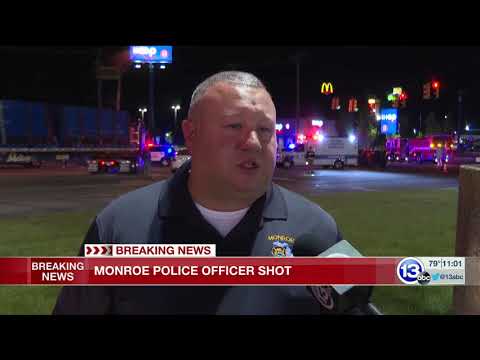 Monroe Police officer in serious condition after shooting - YouTube