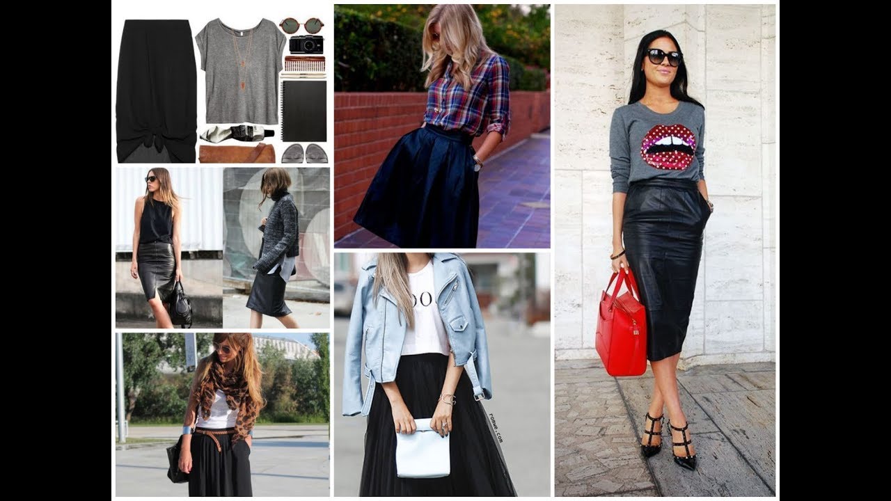 How to Wear Black Skirt Trendy Outfits Ideas 2018 YouTube