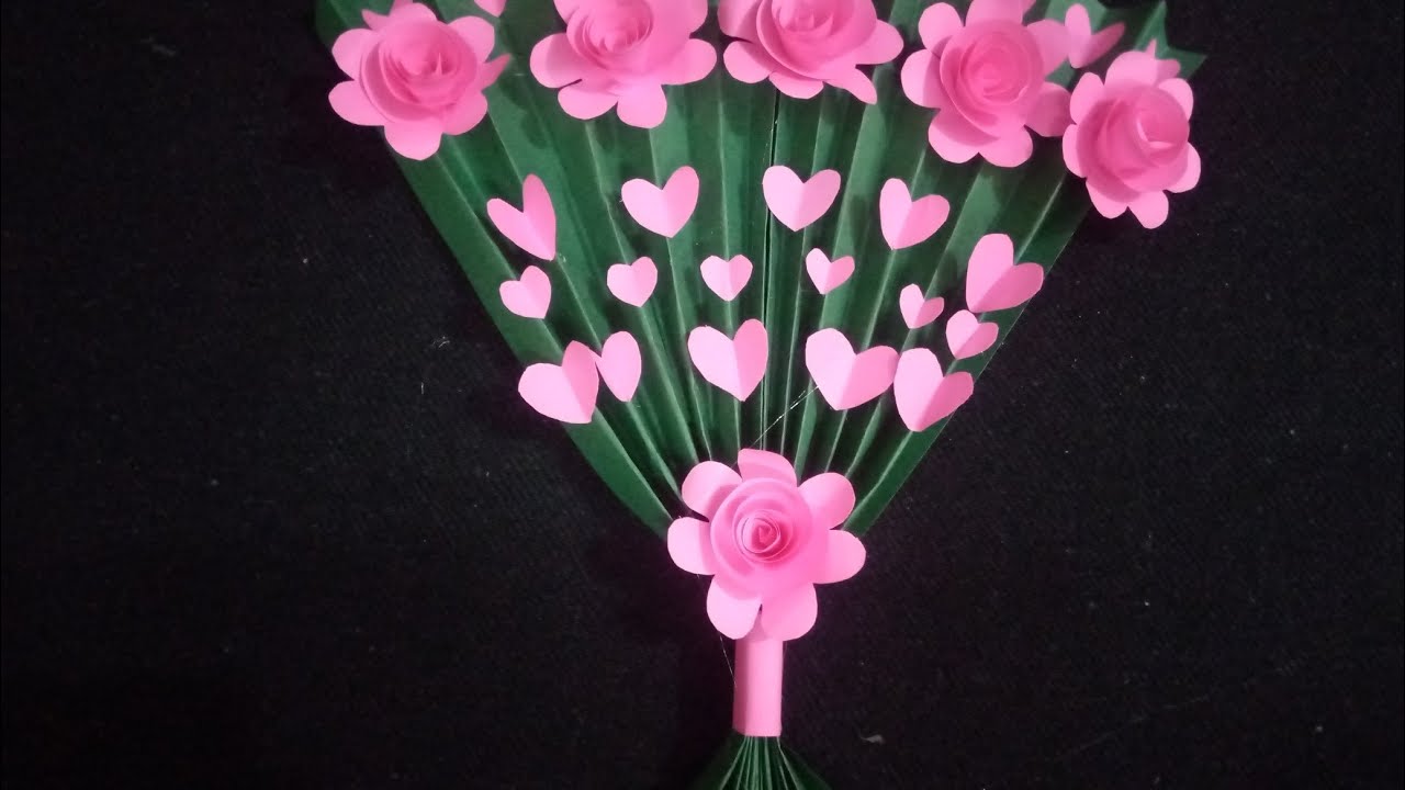 2 DIY Paper Flower Bouquet Gift Idea/ How to make flower bouquet 💐 at ...