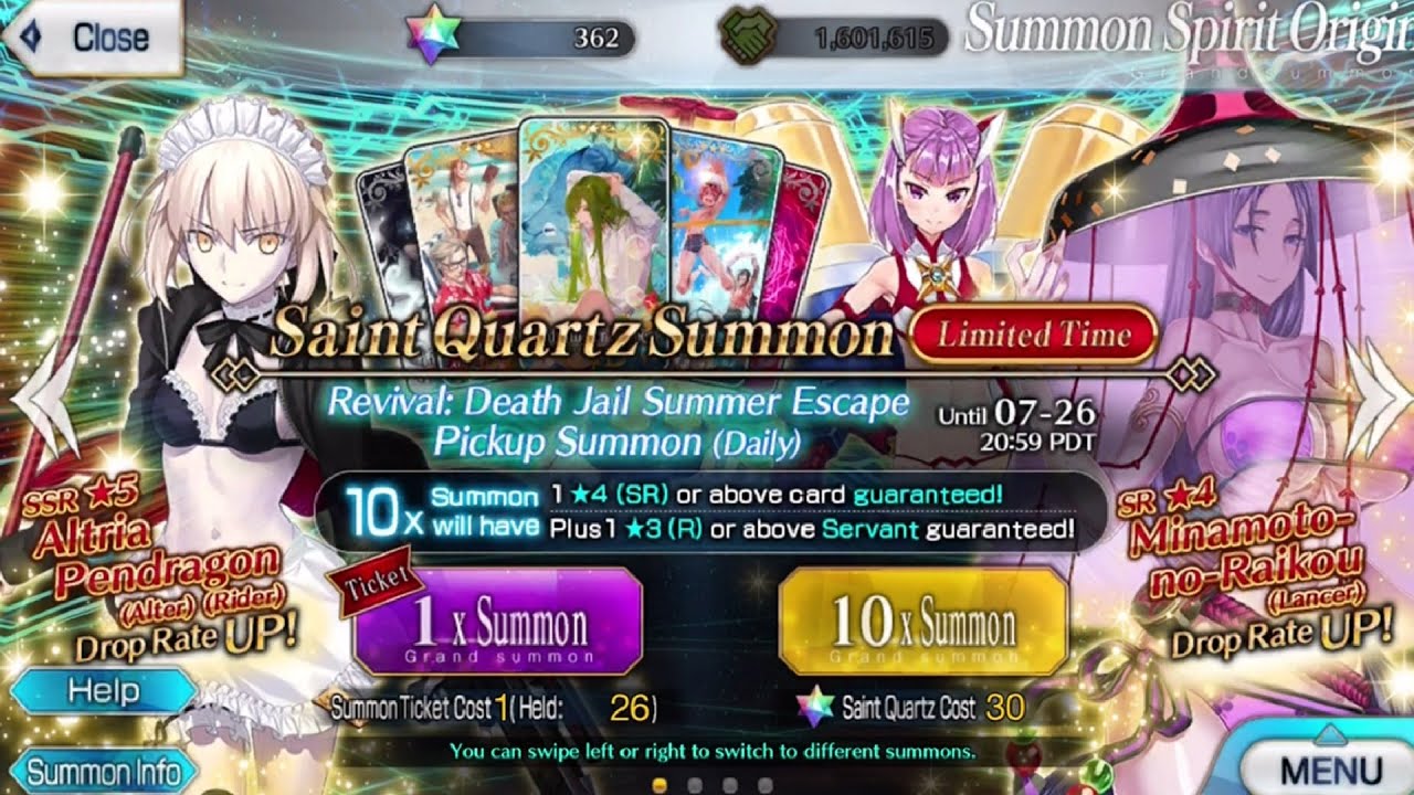 Fate Grand Order -Dead Heat Summer Rerun Part 2 Banner ...