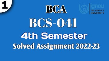 bcs 041 solved assignment 2022-23 || solved Assignment BCA || IGNOU ||
