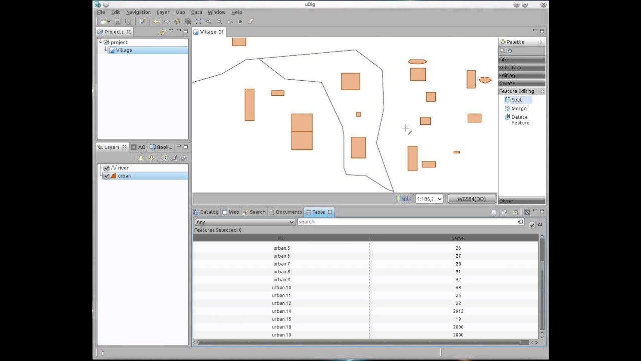 uDig howtos - Split tool