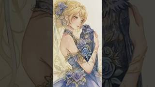 Watercolor Portrait ~ The Crows Maiden 🎨 #Shorts