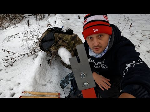 Пешня тонар ПР-02 с ножом ступенька. Тест пешни для зимней рыбалки по первому льду на реке Лопасня.