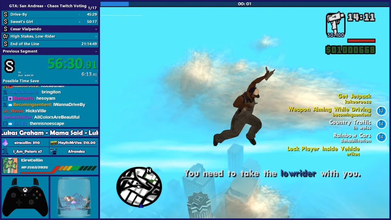 GTA San Andreas CHAOS MOD Speedrun Part 1 - Hugo_One Twitch Stream - 12 ...