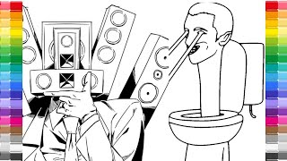 Skibidi Toilet Coloring Pages | How To Color Cameramen VS Skibidi Toilet