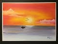 #150. How to paint a golden sunset in acrylic