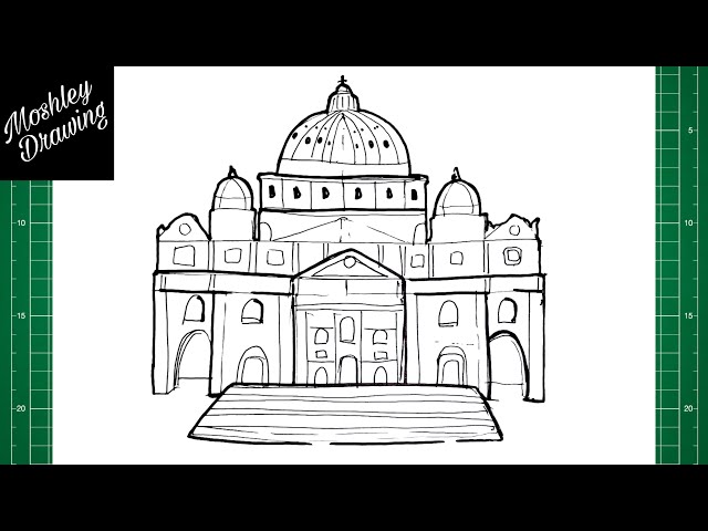 St. Peter's Basilica. Vatican city landscape. Sketch. Stock Vector | Adobe  Stock