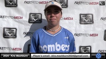 2024 Kira Mashburn 4.0 GPA - Outfielder and Second Base Softball Skills Video - Bombers 18U