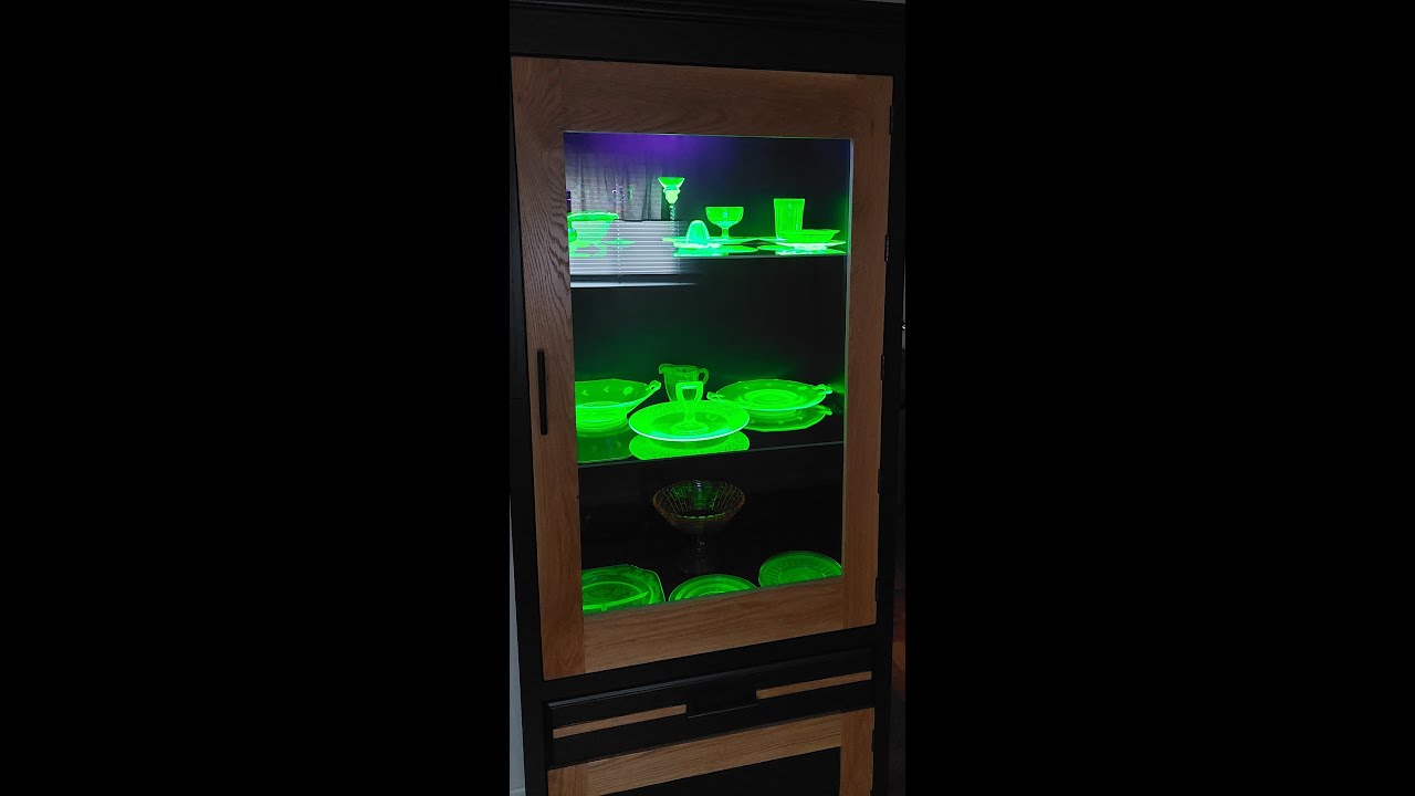 Uranium Glass Curio Cabinet