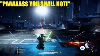 Star Wars Battlefront 2 - Yoda dominating these foos but the team didn't feel like helping much!