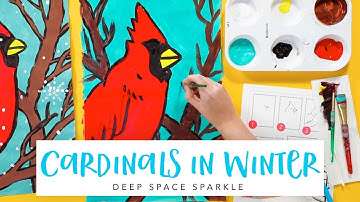 Paint an Easy Winter Cardinal | WINTER ART TUTORIAL