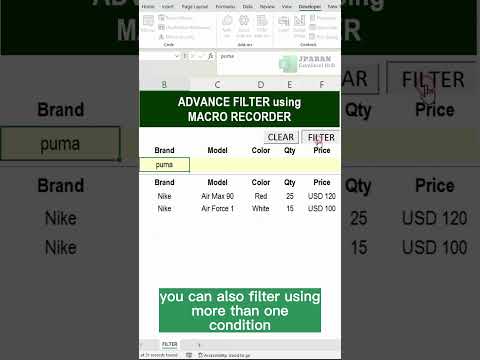 ADVANCE FILTER USING