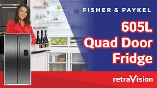 Fisher & Paykel 605L Quad Door Fridge RF605QDUVB1 | Retravision