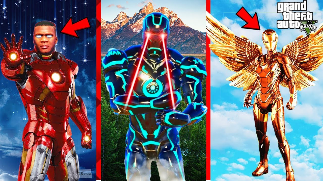 FRANKLIN Collect All IRON MAN suit GTA 5 ! Ultron Stole Armour GTA V