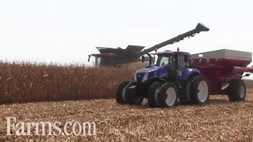 New Holland Combine in Corn Harvest Field Demo at Farm Progress Show 2015