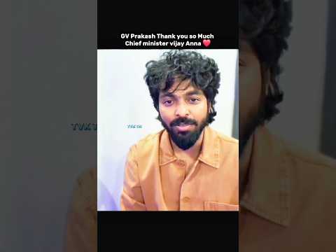 GV Prakash Thank you much Chief minister vijay anna ❤️🥰 Keep going 💥 more updates Coming soon