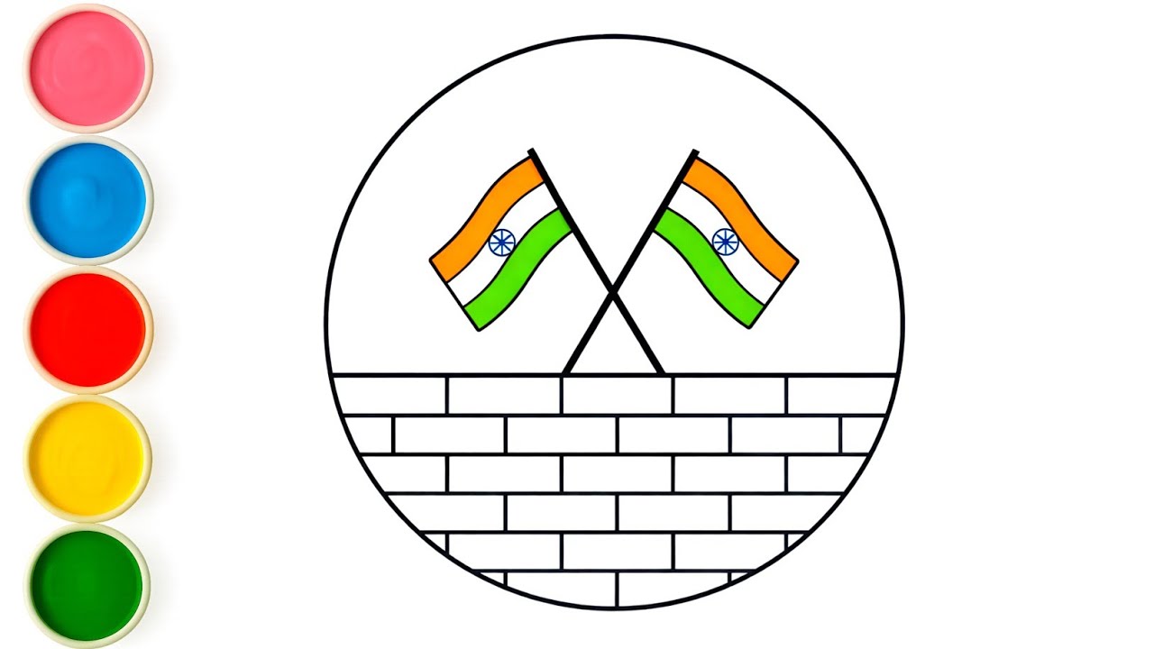 Republic Day Drawing | 26 January drawing easy | Very easy republic day drawing for kids | flag art 