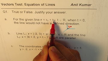 True False Vectors Equation of Lines Test - EDEXCEL - GCSE