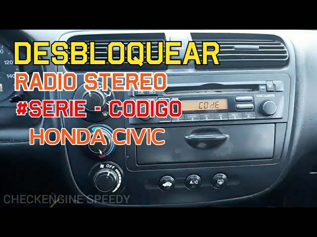 Cómo Obtener Número de SERIE y CÓDIGOS para Desbloquear Radio Stereo de Honda - YouTube