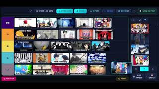 Anime Opennings Tier List Maker | tierbud.com Anime Opennings Tier List Maker | tierbud.com