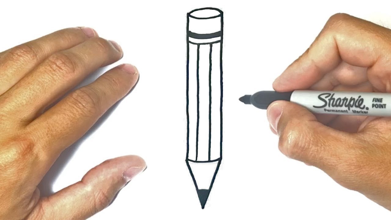 How to draw a Pencil for kids Pencil Easy Draw Tutorial YouTube