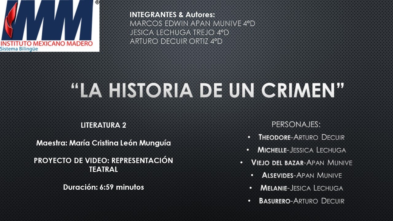 LA HISTORIA DE UN CRIMEN - YouTube