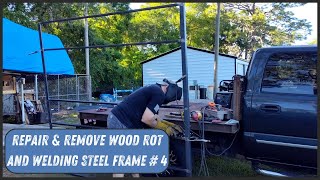 TRUCK CAMPER: Remove & Repair Wood Rot & Welding Steel Frame # 4
