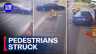 Teens Pinned To Wall After Car Skids Out Of Control 9 News Australia