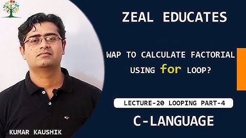 #20 factorial program with for loop with practical || C Language || Kumar Kaushik