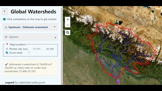 Get global watershed and river stream