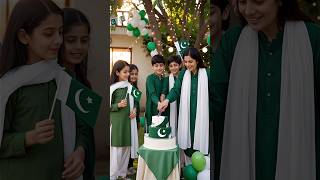 Family Pakistan Flag Cake Cutting 🇵🇰❤️ | 14 August Independence Day Celebration
