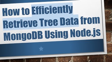 How to Efficiently Retrieve Tree Data from MongoDB Using Node.js