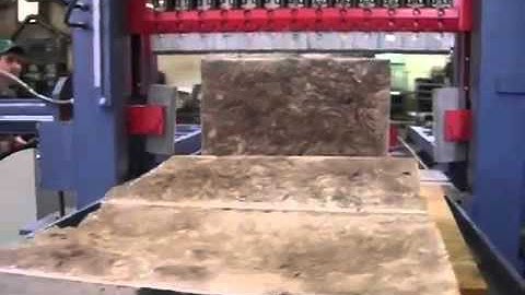 Splitting test with Peruvian travertine using automtic machine built with four blades MEC