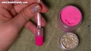 nails acrylic pink gold simple 3d