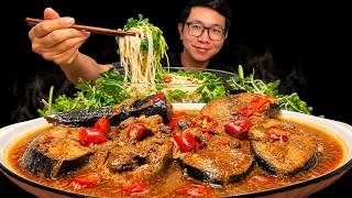 🔥 Bún Cá Ngừ Kho Cay Mặn Ngọt Đậm Đà | Tuna Noodle Mukbang | Quang ASMR