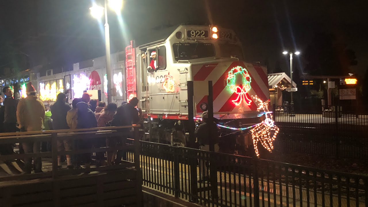 Caltrain Christmas train in Santa Clara YouTube