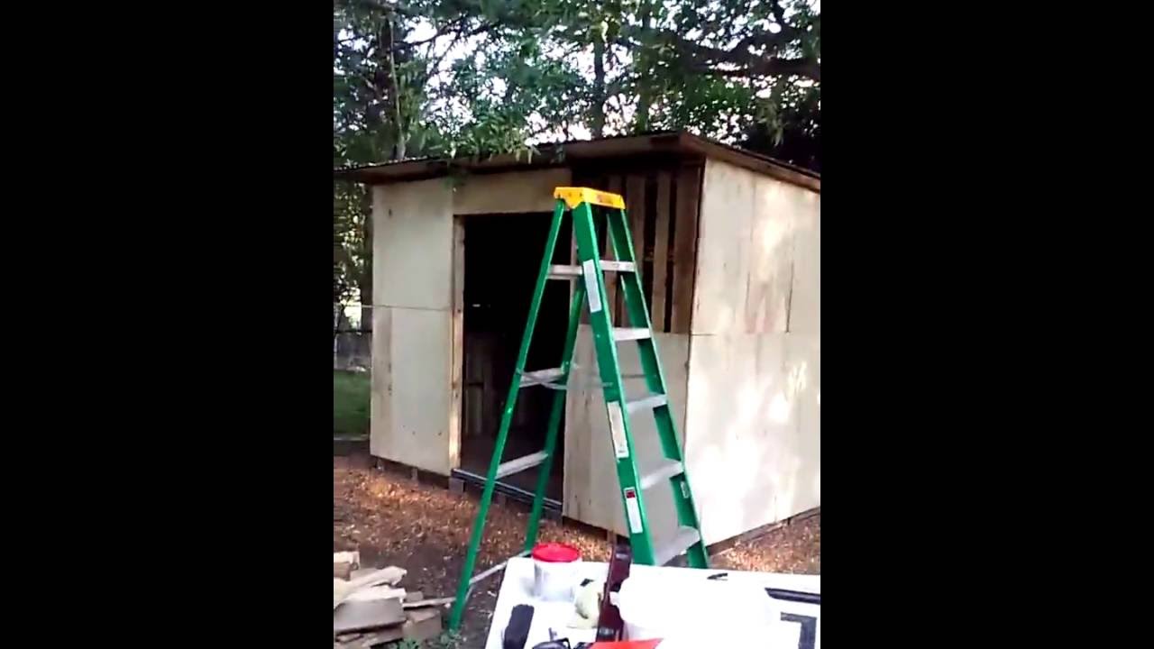 8 x 10 Pallet Shed Build Day 8 - YouTube