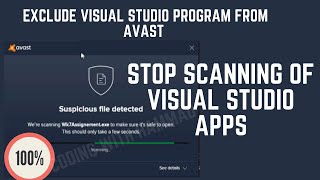 How to Exclude program from Avast antivirus |Avast Software Scan Stop|Stop scanning of Visual studio screenshot 2