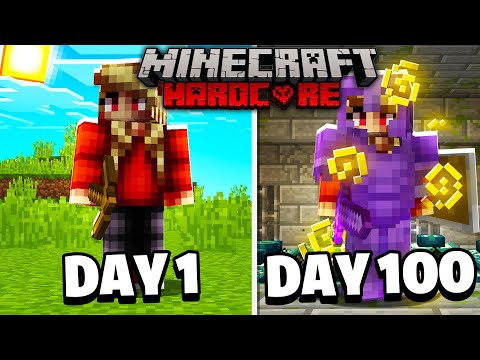 I Survived 100 Days in HARDCORE Minecraft...