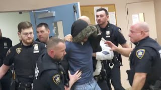 Courthouse chaos during arraignment for Long Island murder suspect