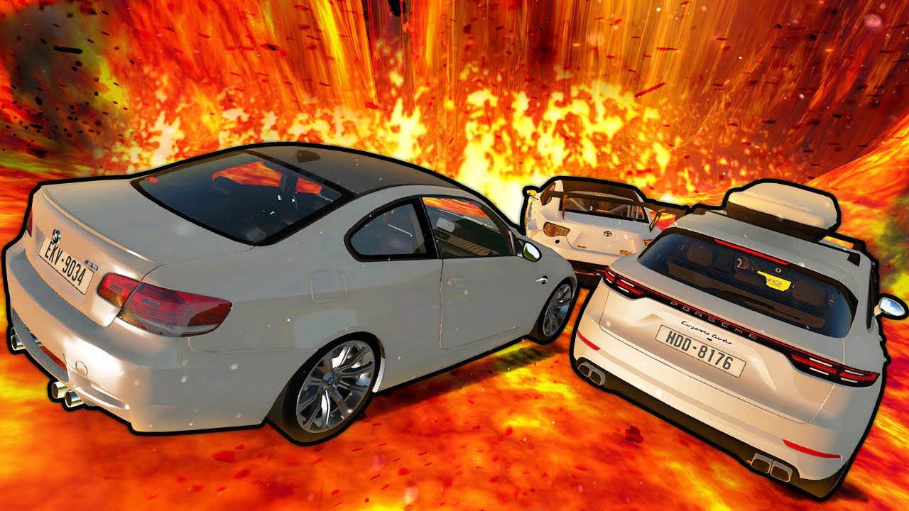 DIRIGIMOS DENTRO de UM VULCÃO em ERUPÇÃO! BeamNG.drive Multiplayer
