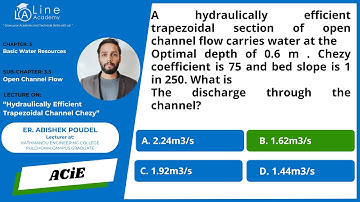 Hydraulically Efficient Trapezoidal Channel Chezy || MCQ video || #neclicense #LineAcademy #civil