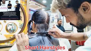 Woman Short Haircut  | old lady short hairstyles | thin hair low density #woman #haircut  #video