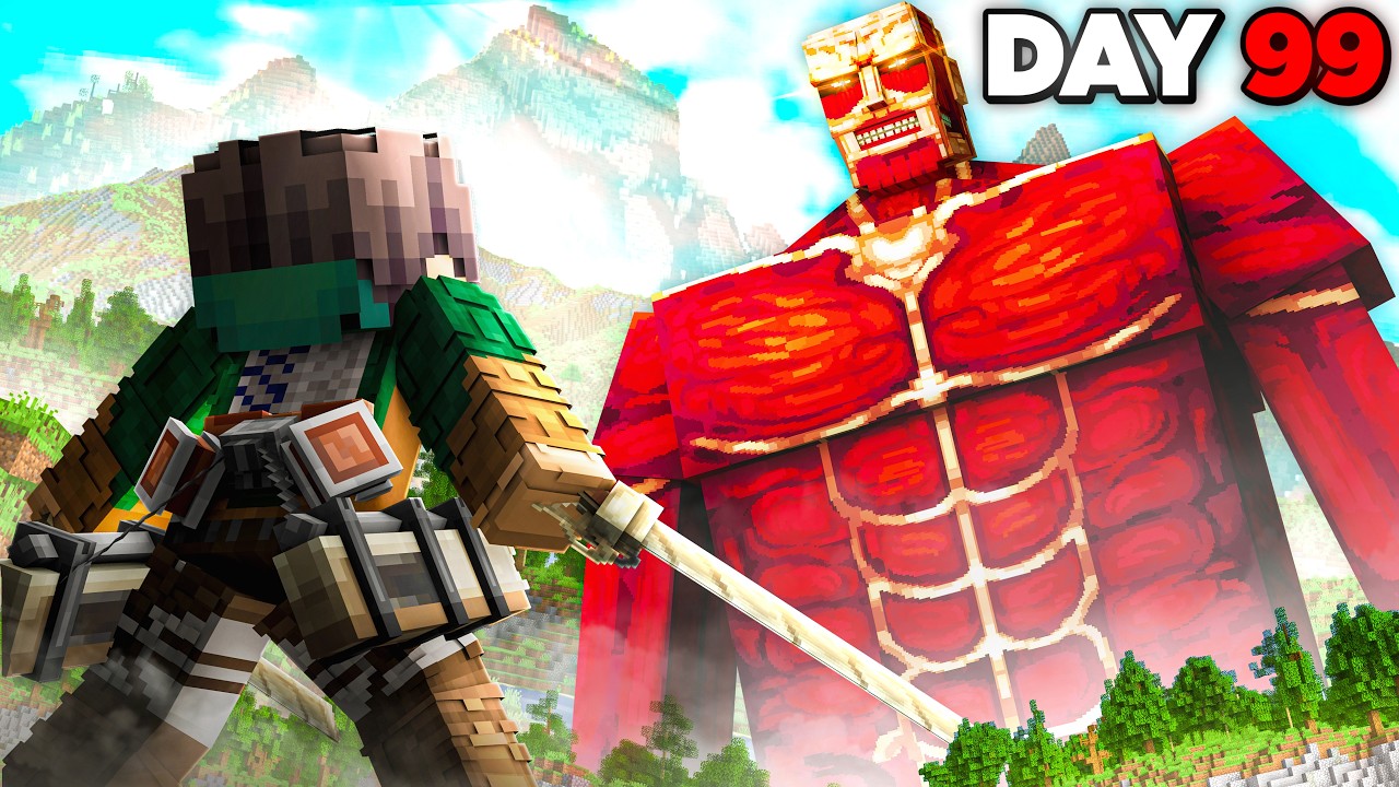 I Survived 100 Days in Attack on Titan Minecraft
