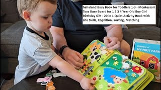 hahaland Busy Book for Toddlers 1-3 - Montessori Toys Busy Board for 1 2 3 4 Years Old